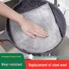 Silver Double-Sided Thick Dishwashing Cloth with Steel Wire for Non-Stick Oil Scouring