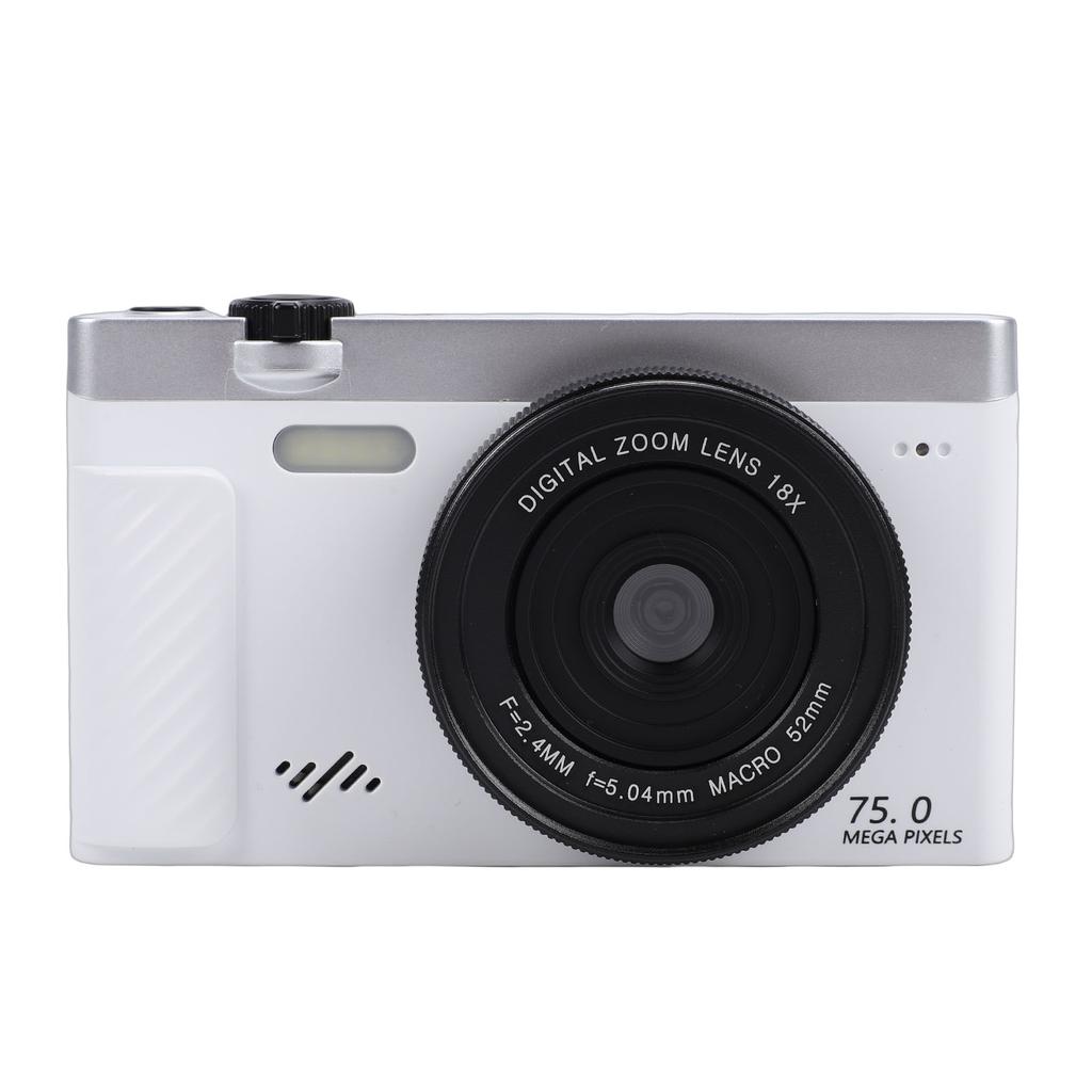 Digital Camera 4K 75MP 18X Zoom WiFi Mirrorless Camera with 3.0 Inch Flip Screen APP Beautify Function for Travel
