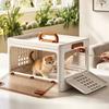 Cat Carrier Portable Foldable Hard-Sided Cat Carrier Box For Small Medium Kitten Puppy Outings Camping Walking Road Trip Hiking