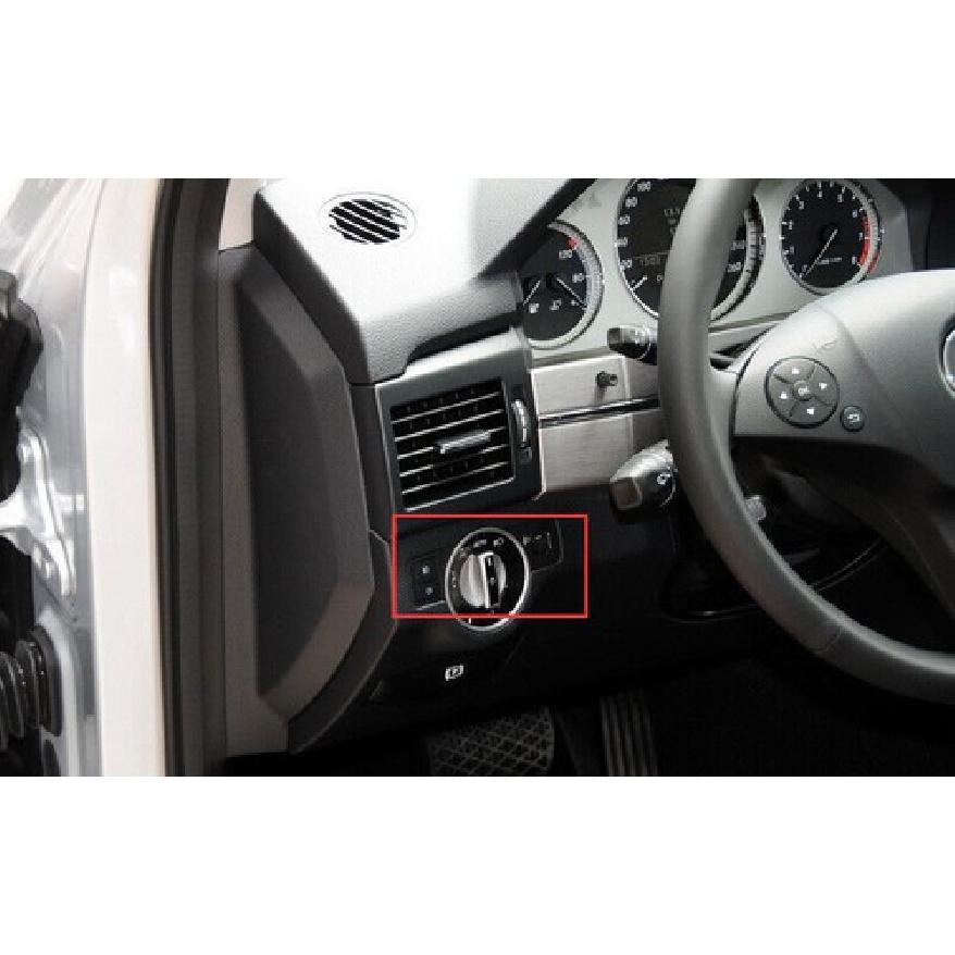 Silver Car Headlight Switch Control Aluminum Cover Trim For Benz 2016-19 GLE GLS