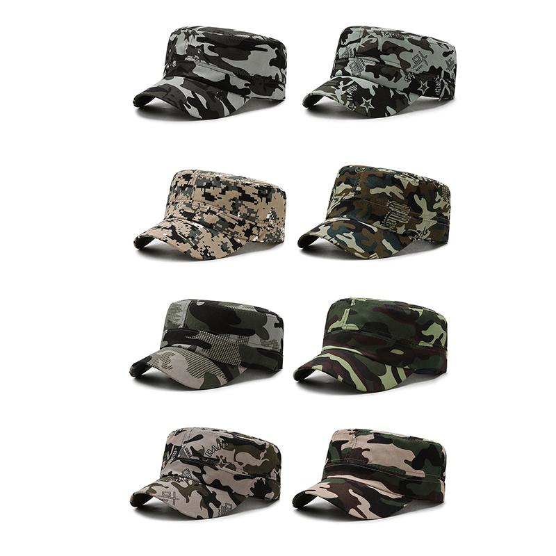Camouflage Baseball Cap Hat Men Women Tactical Flat Cap Hat Outdoor Sports