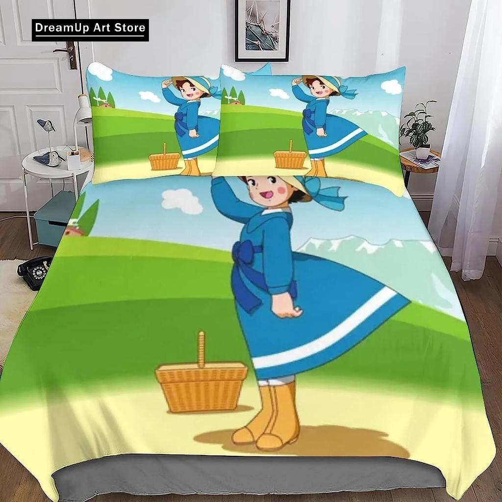 3D Print Anime Heidi, Girl of the Alps Bedding Set Single Twin Full Queen King Size Bed Set Adult Kid Bedroom Duvet Cover Sets
