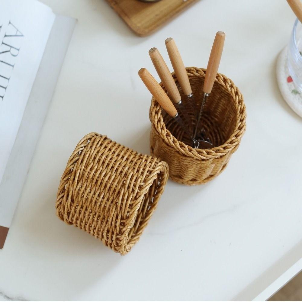 Hardness Rattan Wicker Woven Serving Baskets Restaurant Serving Tabletop Display