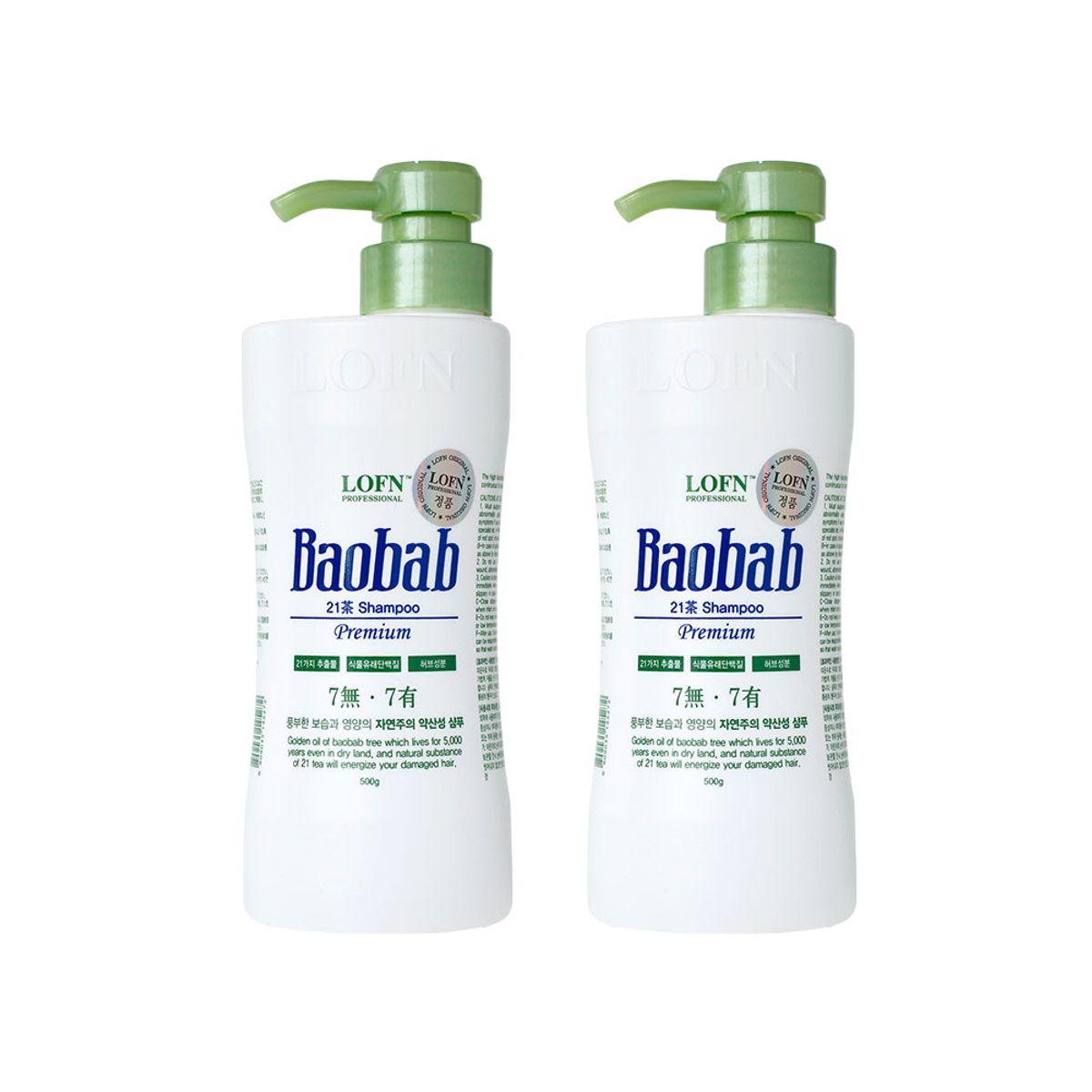 Baobab Premium 21st Tea Mild Acidic (Dry Hair) Shampoo 500g x 2