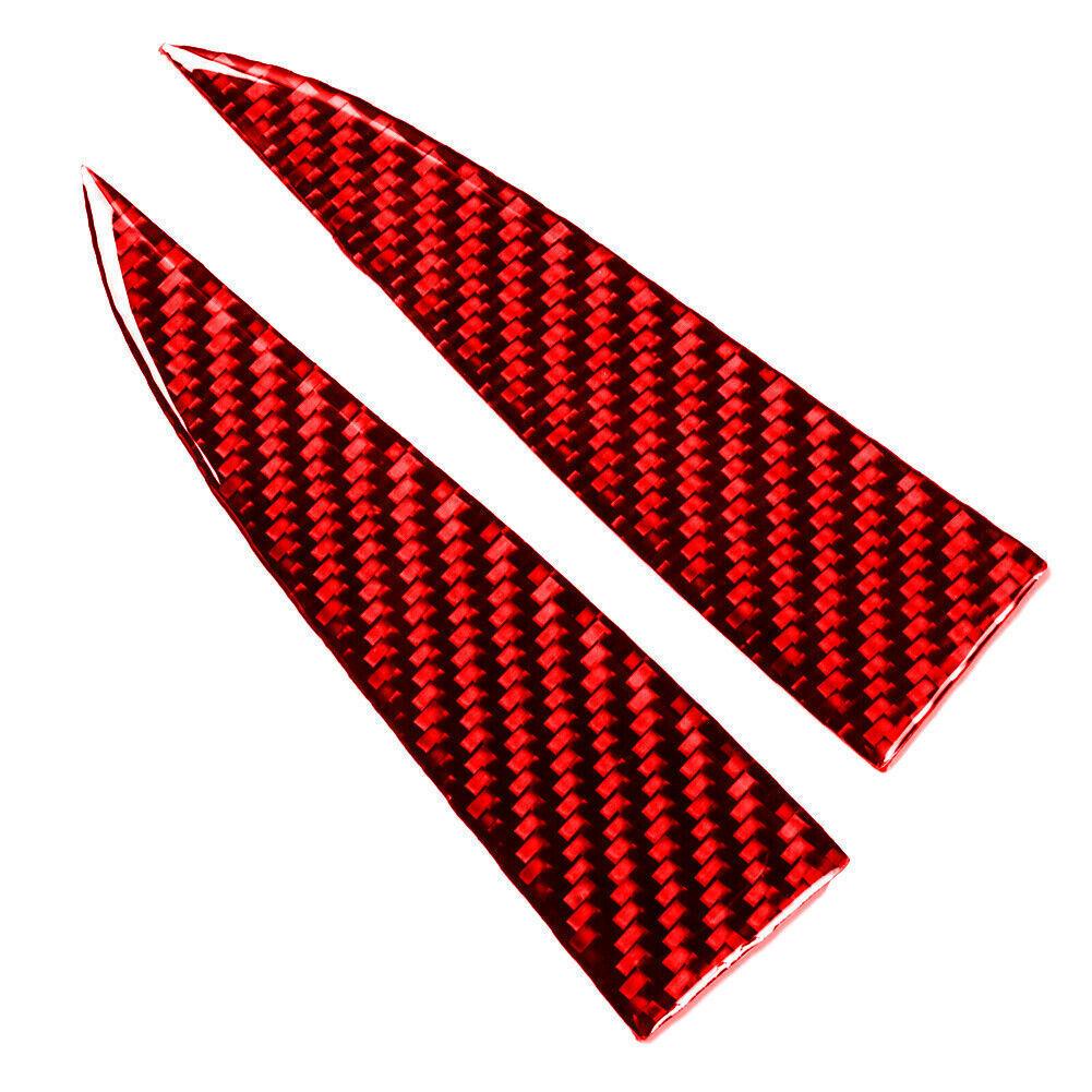 2X Red Carbon Fiber Interior Door Speaker Cover Trim Sticker For Tesla Model 3/Y