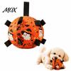 Halloween Themed Puppy Toy Squeaky Dog Chew Ball for Halloween, Bite Resistant Plush Toy, Pet Teething Interactive Small Medium Large Breeds Dogs