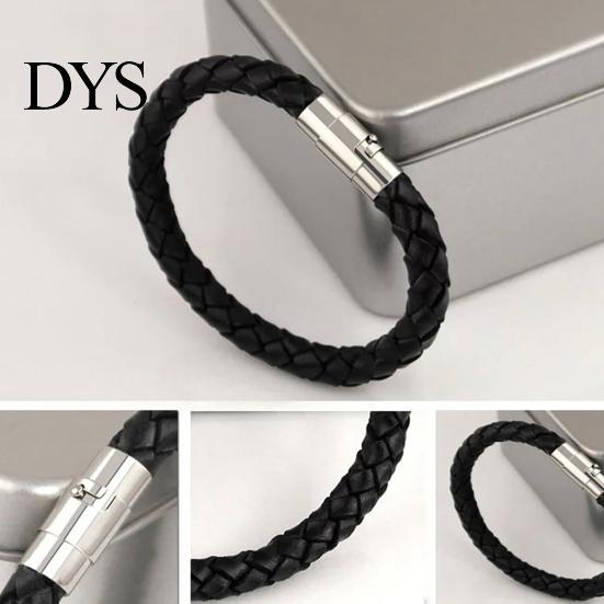 Magnetic Hand Chain Bracelet Braided with Buckle Faux Leather Couple Versatile Men for Anniversary
