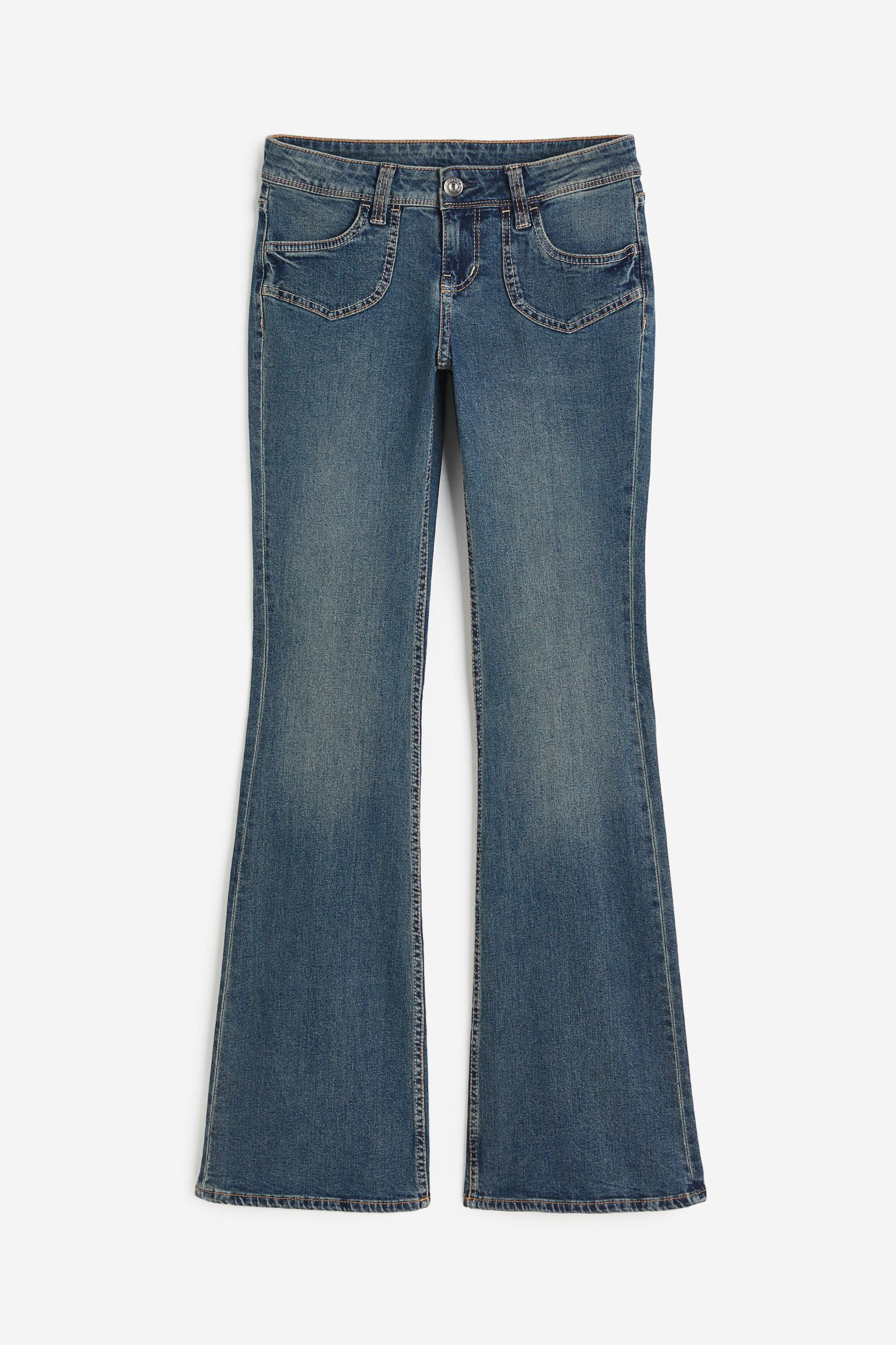 

Расклешенные низкие джинсы