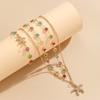 Fashion Colorful Zircon Starfish Pendant Necklace Bracelet for Women Luxury Gold Color Crystal Temperament Choker Zircon Gifts