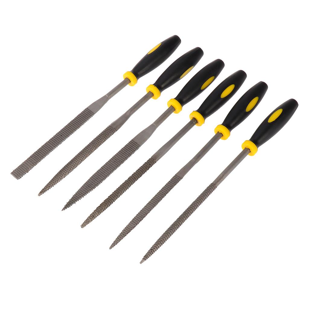 6Pcs Mini File Set Wood Rasp 180x5mm Anti-Skid Comfortable Handle Rough Shaping Wood Metal Plastic Rasp Tool
