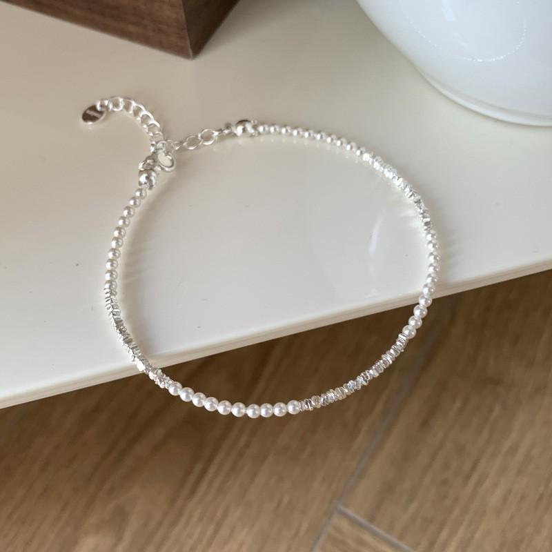Korean Pearl & Sterling Silver Beaded Bracelet: Non-Fading, Summer Women's High-End Jewelry.