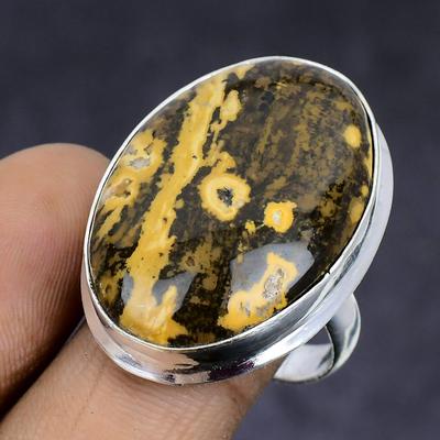 Ametystový jaspis drahokam 925 Sterling Silver Šperk Prsten Velikost 9