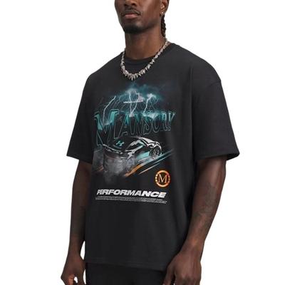 Camiseta de Manga Corta de Peso Pesado Racing Colaboración X Mansory FW25 Suave Cómoda Corte Holgado Cuello Redondo Tops para Hombre 6009103-001