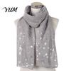 Feiertags-Accessoire Glitzernd Funkelnd Folien-Schneeflocken-Print Schal für Damen, Weihnachten Warm Hals-Thema Schal Wickel, Herbst Winter Leicht
