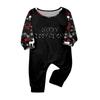 Christmas Print Parent-Child Matching Pajama Set with Neck, Long Sleeves and Pants