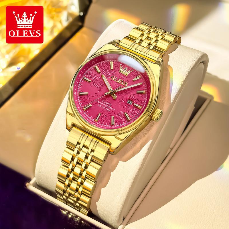 New Fashion Purple Dial Ladies Quartz Wristwatches Luxury Watch Women Waterproof Casual Dress Female Clock Montre Femme