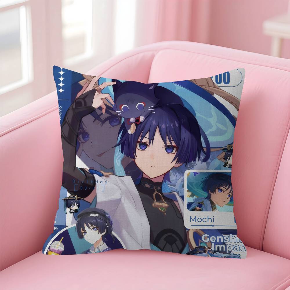 Games Genshin Impac Wanderer Cushion Cover Pillow Cover Decor Pillowcase Printed Cushion Case for Couch