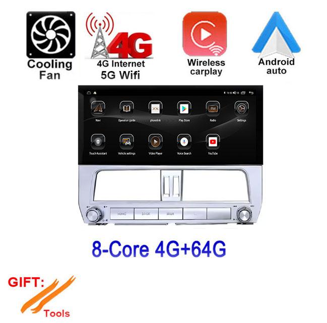 12.3'' For Toyota Prado 2018 Android 14 DSP Car Radio Multimedia Video Player GPS Navigation Stereo WiFi BT Carplay Auto