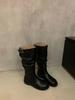 But knee long British knight boots retro western cowboy boots Korean boots slim pleated pile boots women