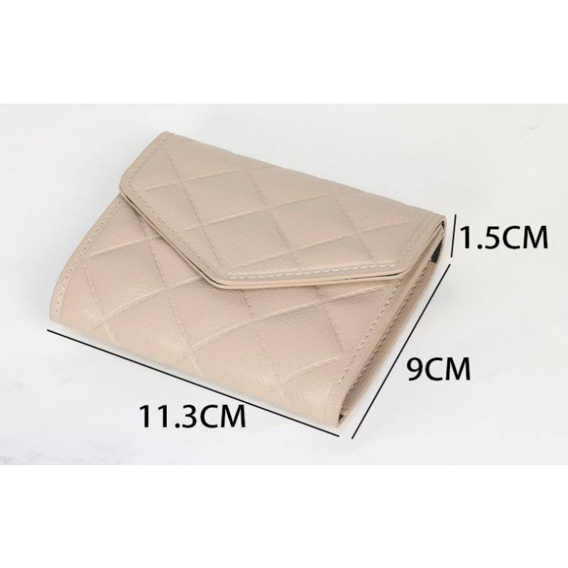 Simple student short wallet wallet niche diamond design multi-card women's small square bag change bag