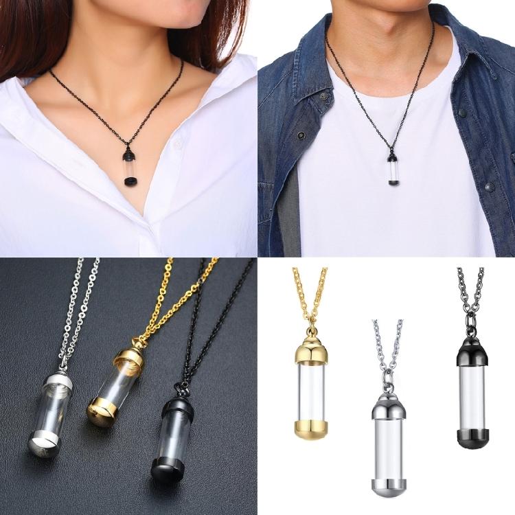 Practical Sturdy Stainless Steel and Glass Pendant Necklace Charm Pendant for Hair Keepsakes and Memorial Purposes