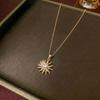 Women's European & American Style Windmill Pendant Necklace Set - Titanium Steel Floral Design