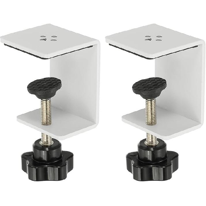 PATIKIL C Clamps, 2 Pcs Heavy Duty Metal Black Desk Clamp Adjustable Mounting Table Clamp with Protective Pad for Fixing Acrylic Glass Plastic Wood