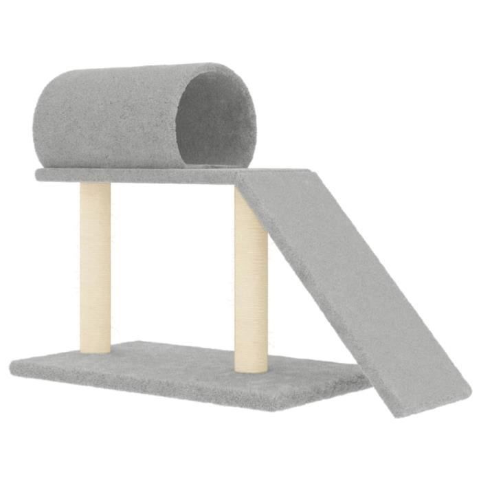VidaXL Arbres à chat avec tunnel et échelle gris clair 55,5 cm 171790