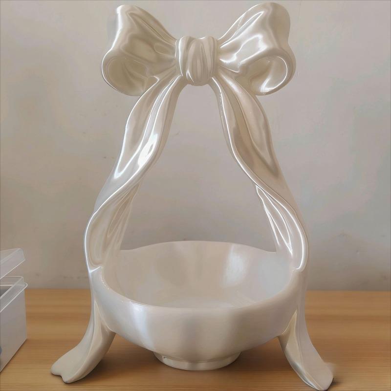 

Bow-Shaped Jewelry Dish, 3D Printed Durable Plastic Tray for Necklace Earring Ring Bracelet Display, Dresser Vanity Organizer