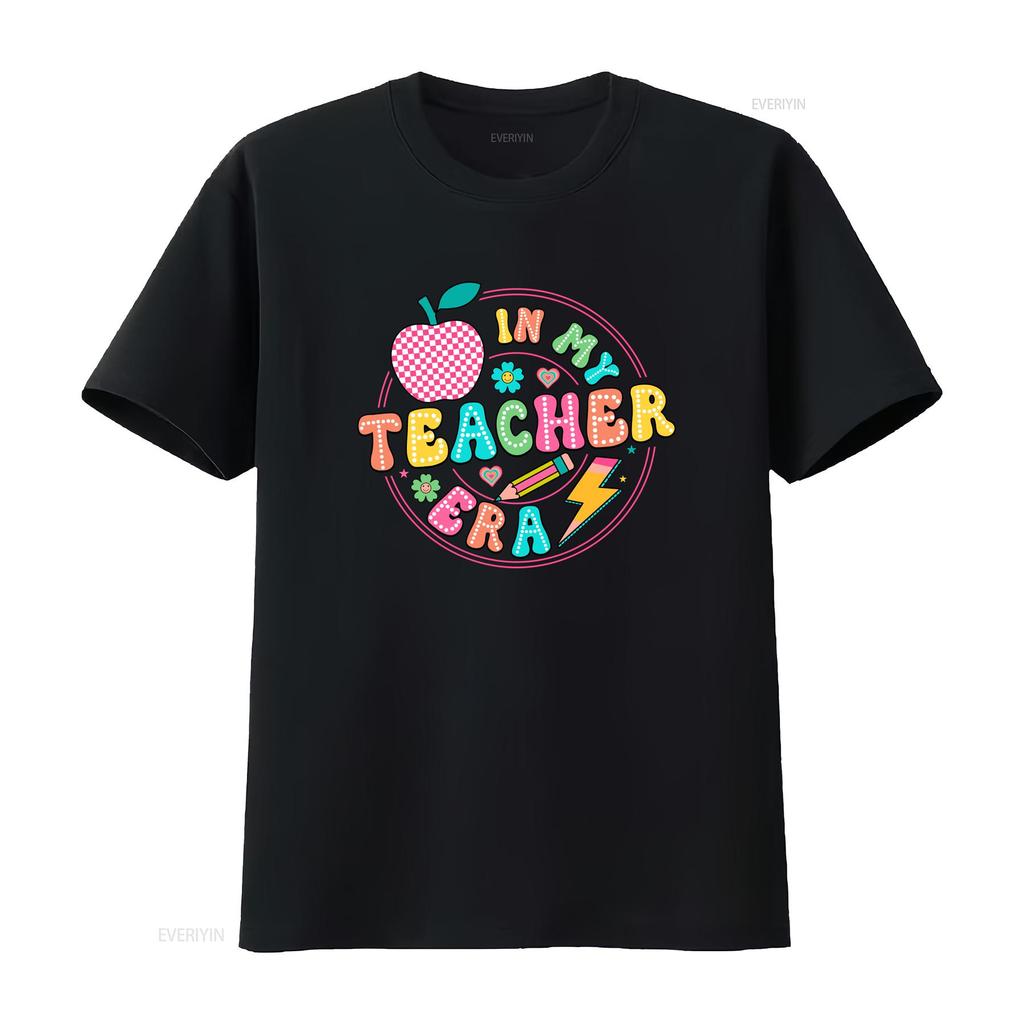 In My Teacher Era T Shirt First Grade For Retro SweaT vintage Washed Breathable Unisex Stretched homme graphic Slightly Soft