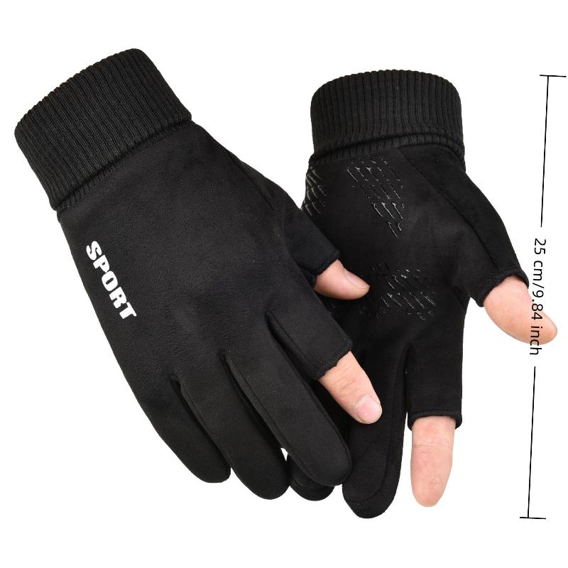 1pair Autumn Winter Outdoor Cycling Gloves Gym Fitness Sports Running Warm Touch Screen Nonslip Gloves Mountaineering Gloves
