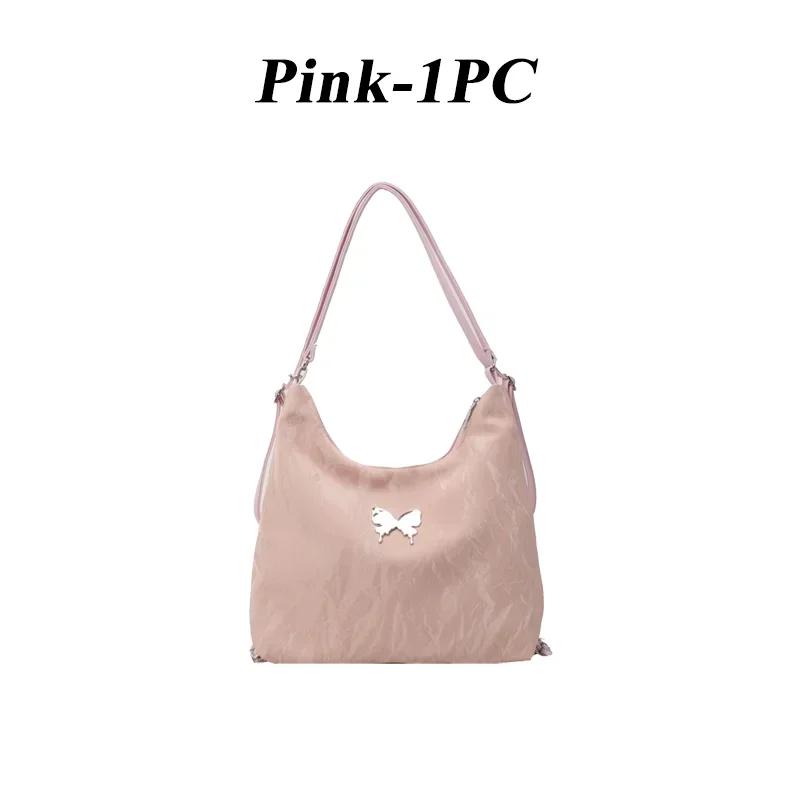 New Backpack Fashion Embroidery Butterfly Simple Dumpling Bag Leisure Soft Surface Large Capacity Women Shoulder Bag