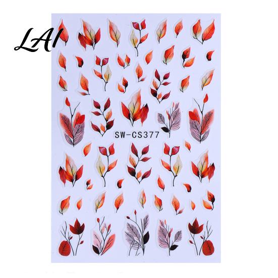 Fall Manicure Decorations Autumn Leaf Nail Art Stickers Waterproof Maple Leaves Sticker Decals Self-Adhesive Stickers for Women and Girls