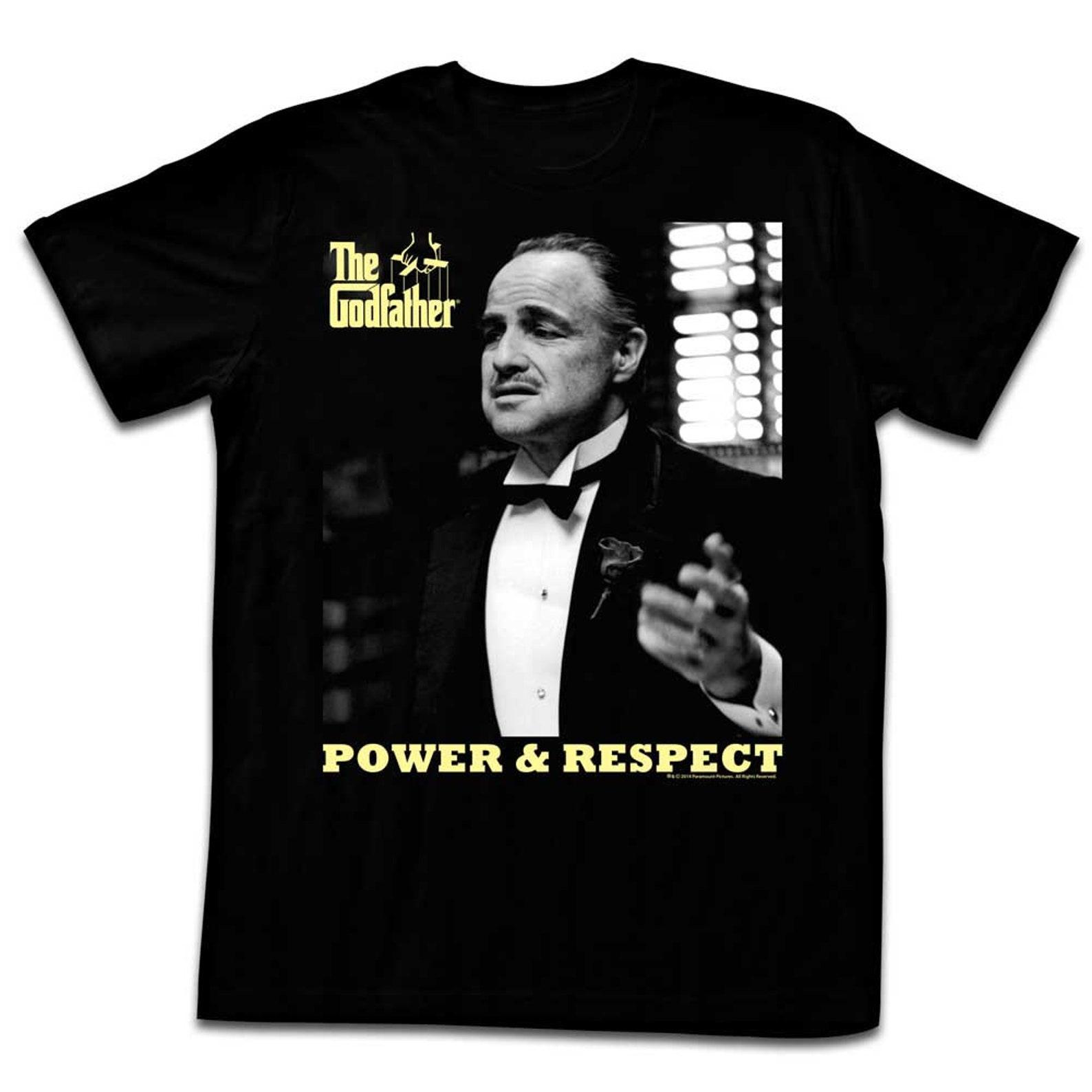 Godfather Power And Respect Black Adult T-Shirt 3XL
