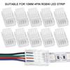 5/10/15Pcs 4Pin Solderless RGB LED Strip Connectors 10mm Quick Adapters For 5050 Multi-Color Track Lighting