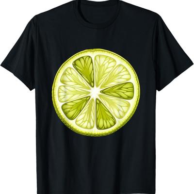 Lime Slice Fruit Green Lime Citrus Tropical T-Shirt
