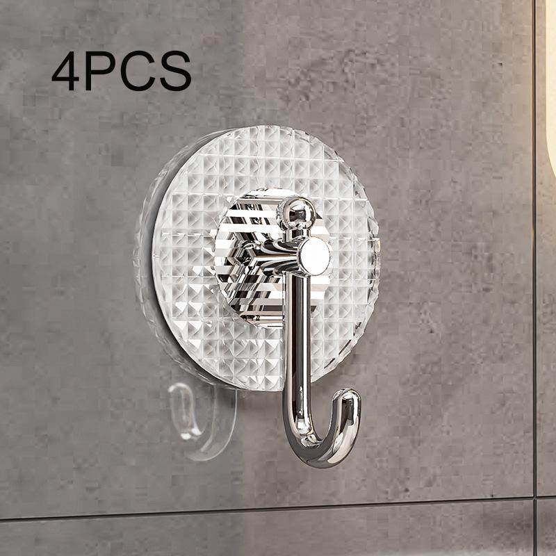 4Pcs Acrylic Door Hook Adhesive Wall Hooks Transparent Anti-skid Traceless Heavy Duty Stick On Hook Bathroom Kitchen Wall Sticke