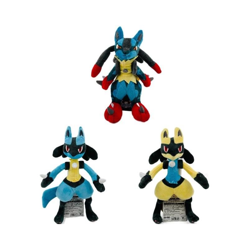 30cm Large Lucario Plush Doll, Mega Evolution Shiny Lucario Stuffed Toy, Cartoon Collectible Figure