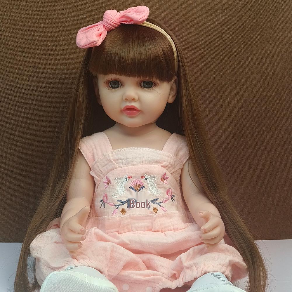 Realistic 55cm Full Enamel Baby Girl Doll Toy