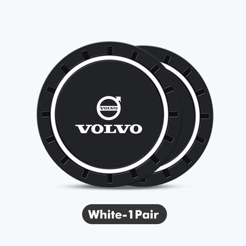For Volvo 2pcs Silica Gel Car Coaster Water Cup Holder Anti Slip Pad Mat Xc60 Xc90 V40 V60 S60 V50 V90 S80 C40 XC40 V70 XC70 C30 CT9