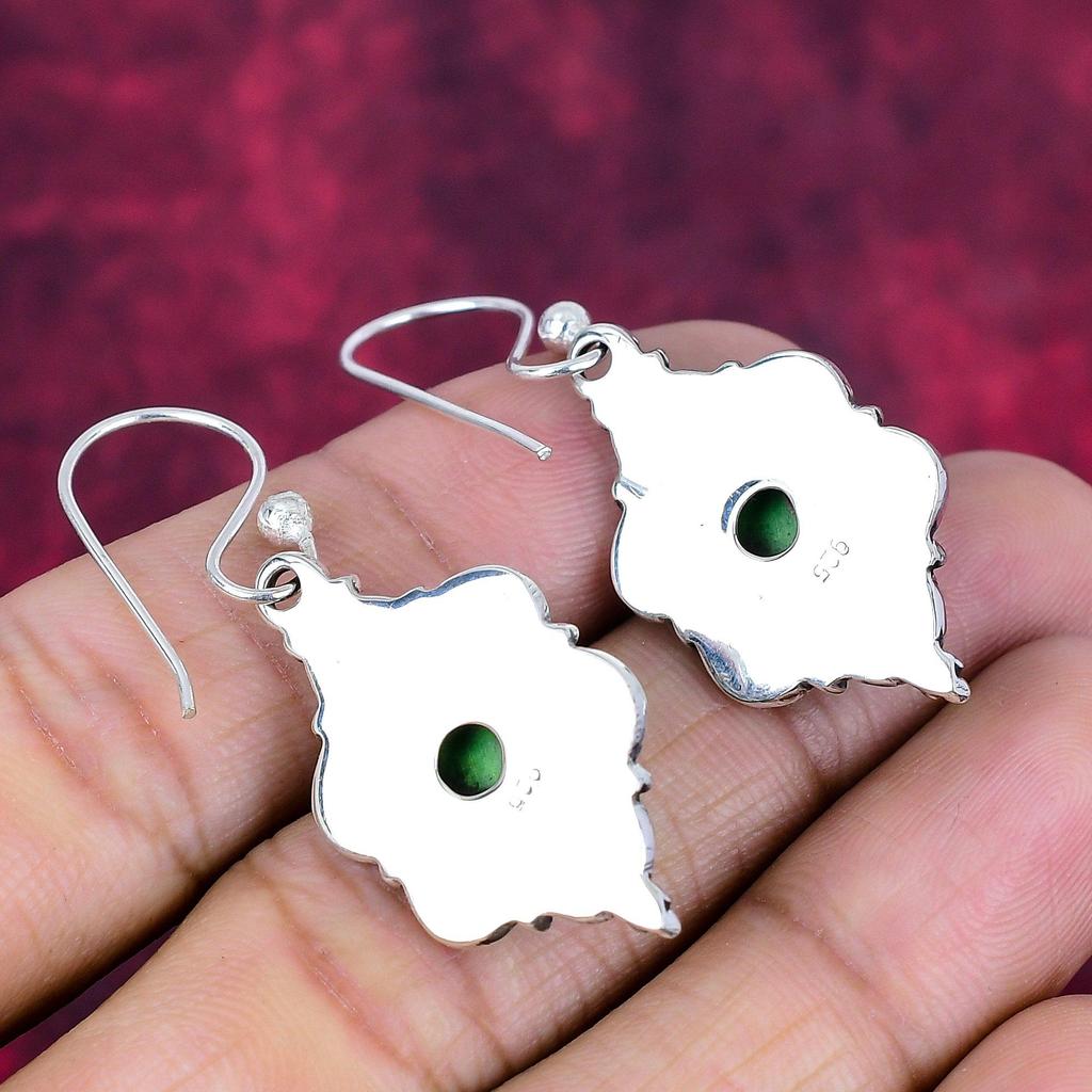 Grüne Kupfer Türkis Ohrringe, 925 Sterling Silber Edelstein Schmuck, handgefertigte Ohrringe erstaunlichen Schmuck, Geschenk für Sie