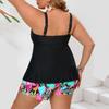Women's Two-Piece Bikini Set Large Size Skirt Split Swimsuit