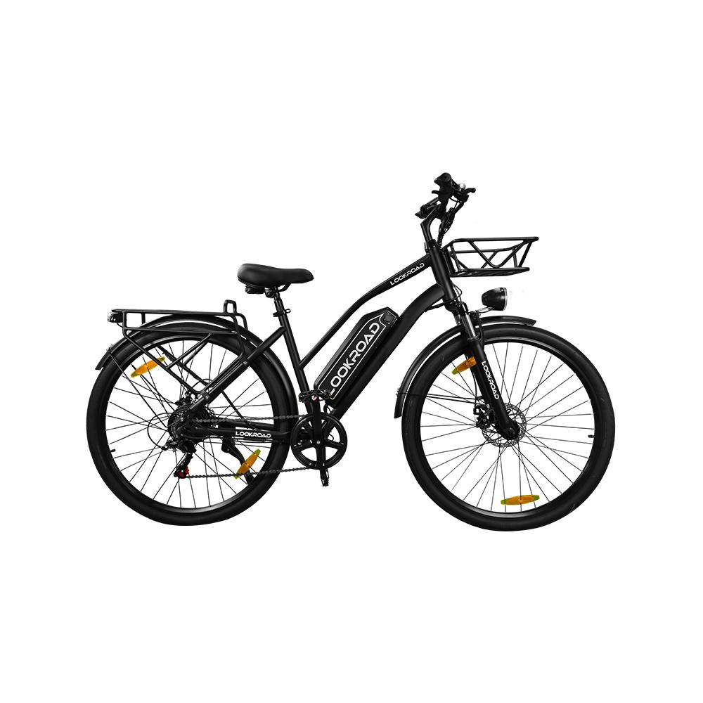 LOOKROAD L28 mini Elektrische Fiets Max. Snelheid 35 km/u, Groot Bereik 120 km, Dubbele Mechanische Schijfremmen, Klimvermogen 25° zwart