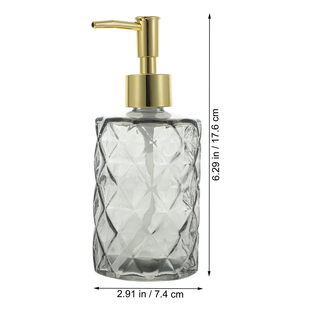 Glass Press Pump Empty Bottle Set 400Ml Refillable Shampoo Soap Dispenser Bathroom Kitchen Hand Lotion Storage Container