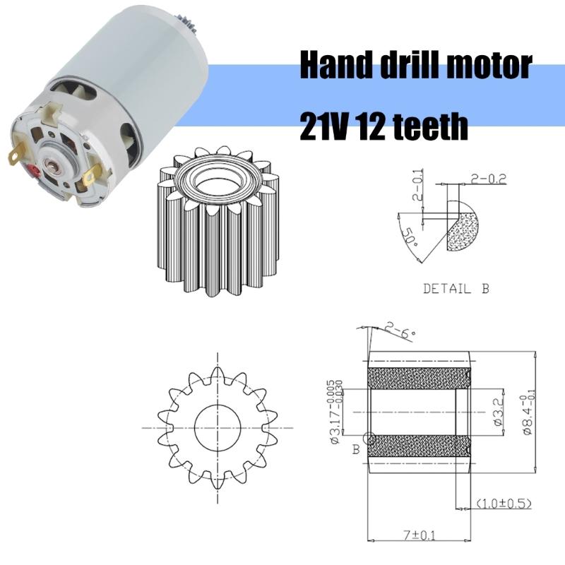 strong  12 Teeth Metal Gear Motor High Torque Designs Electric Drill Replacement Motor Easy to Carry for Power Tool