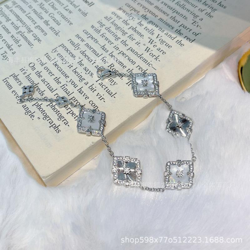 Buccellati Armband Kleeblatt Fünfblättrig Laser Diamant Doppelseitig Mädchen Retro Hof