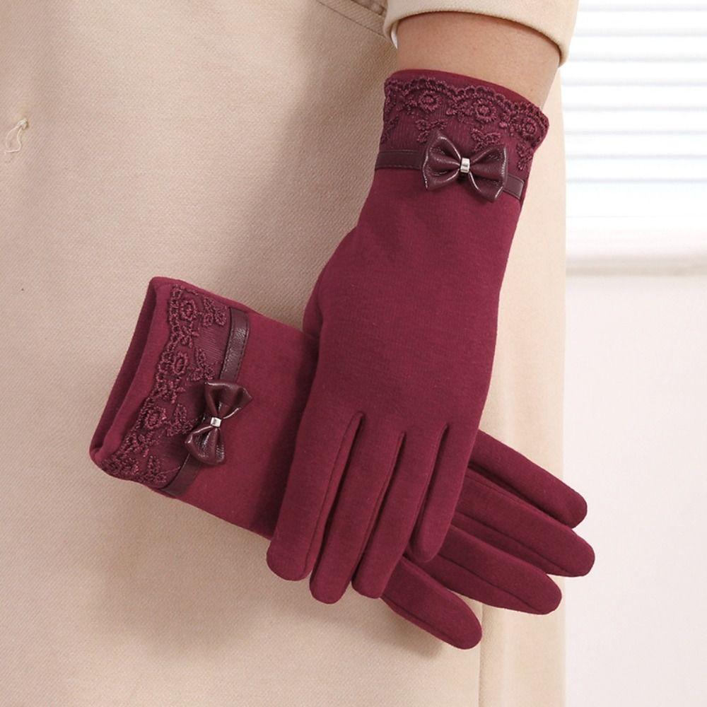 Thick Plush Women Gloves Touch Screen Furry Warm Mitts Durable Full Finger Mittens  Women