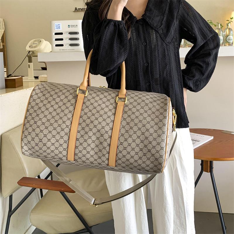 Men's and Women's Short-distance Travel Bags with Large Capacity, Fashionable, Simple and Elegant, PU Waterproof and Casual Luggage Bags