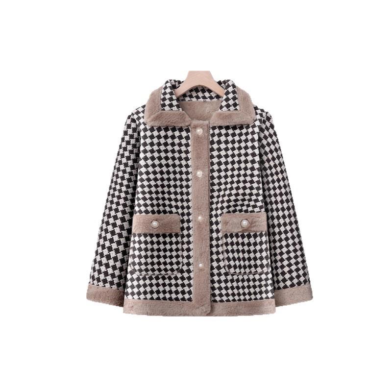 Mom's Stylish Fleece-Lined Thickened Jacket 2025: Autumn/Winter Slimming Cotton Coat for Middle-Aged Women