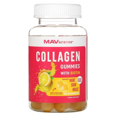 Collagen Gummies with Biotin, Delicious Lemon Flavor, 60 Gummies